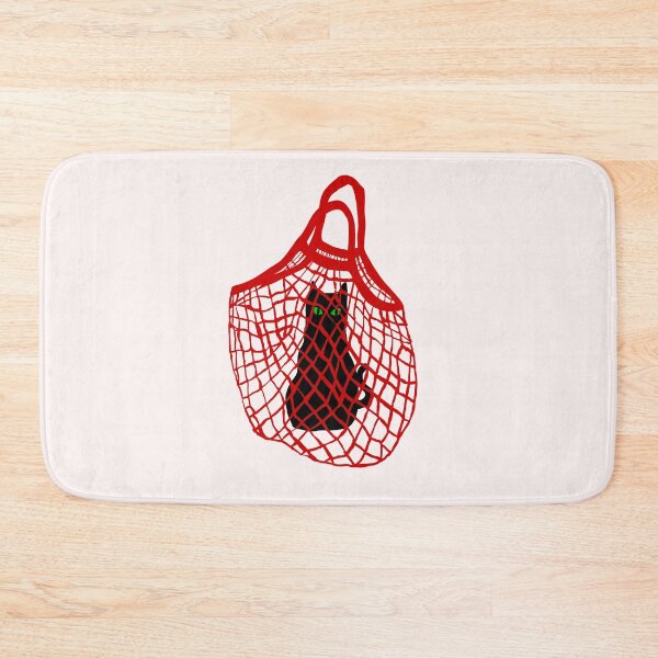 Item preview, Black Cat in a red Shopping Basket - Shopping Cat designed and sold by ZERO-MIND.