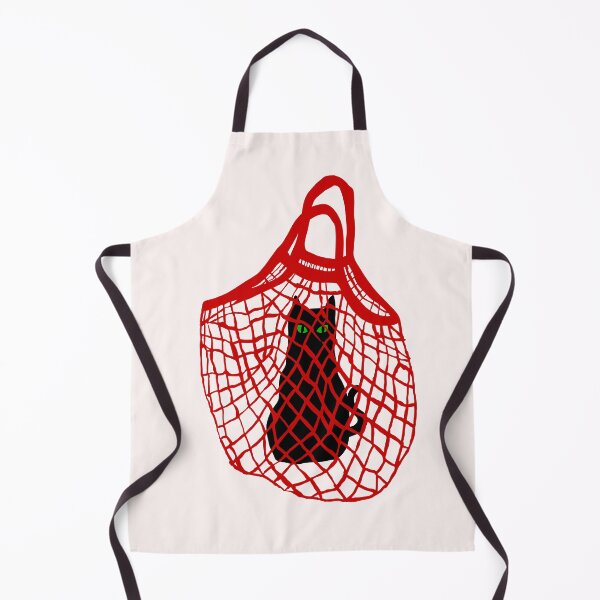 Item preview, Black Cat in a red Shopping Basket - Shopping Cat designed and sold by ZERO-MIND.