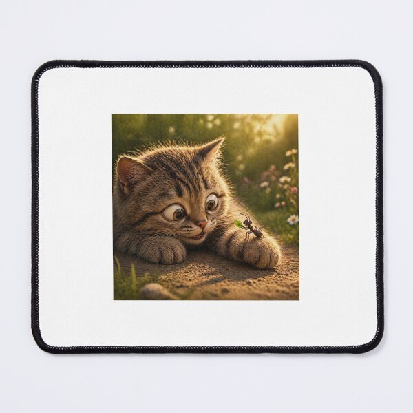 Item preview, Surprised Kitten Discovering Ant designed and sold by LovelyCatGalaxy.