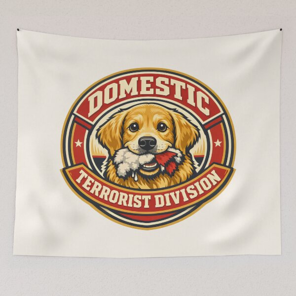 Item preview, Domestic Terrorist Division Dog Training Golden Retriever Art designed and sold by SplashTastic.
