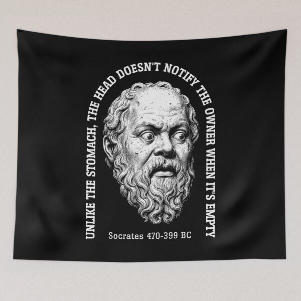 Item preview, Funny Philosophy Socrates Quote Empty Head Stomach designed and sold by GrandeDuc.