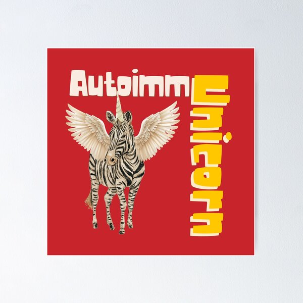 Item preview, Autoimmune Chronic Illness Zebra Unicorn designed and sold by pulse_retail.