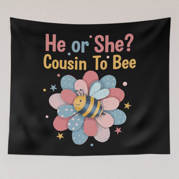 Item preview, Gender Reveal He Or She Cousin To Bee Baby Shower designed and sold by LuminOrb.