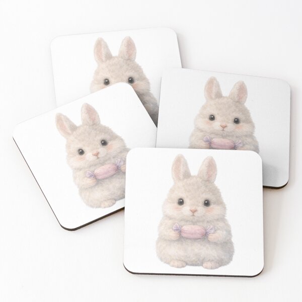 Item preview, Sweet Bunny with Pink Candy – Soft Watercolor Animal Art designed and sold by lovelistivkaa.