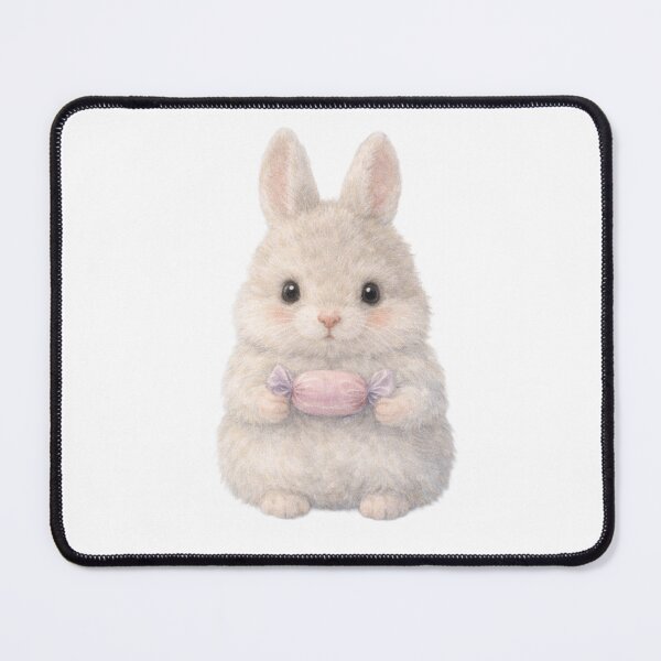 Item preview, Sweet Bunny with Pink Candy – Soft Watercolor Animal Art designed and sold by lovelistivkaa.