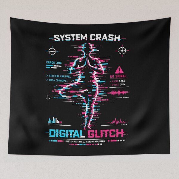 Item preview, System Crash Digital Glitch Yoga Art Cyberpunk Aesthetic designed and sold by SplashTastic.