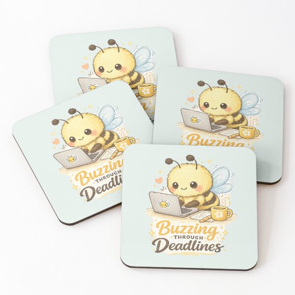 Item preview, Cute Kawaii Bee Working From Home | Buzzing Through Deadlines Laptop Illustration designed and sold by PopCulturePixel.
