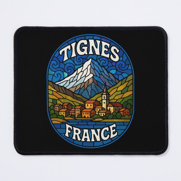 Item preview, Tignes France Europe Stained Glass Art Travel designed and sold by TomFrontierArt.