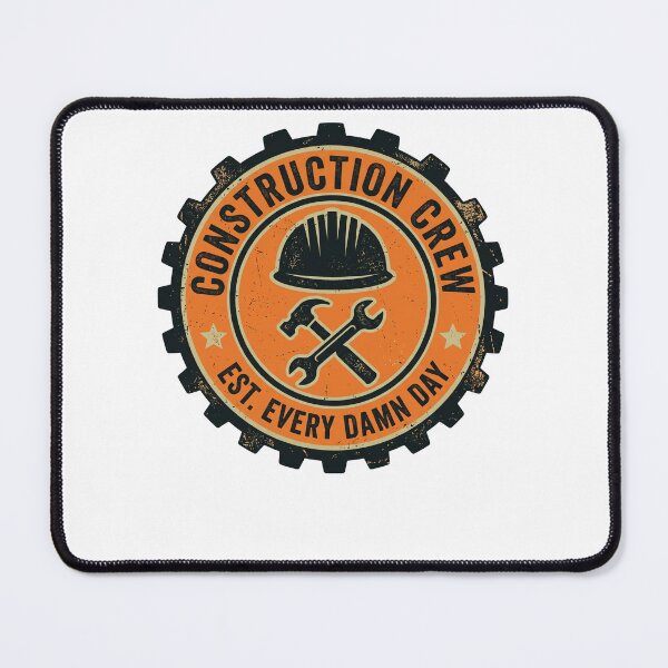 Item preview, Vintage Construction Crew Retro Badge Hard Hat Worker T-Shirt designed and sold by Egyptian king ⭐⭐⭐⭐⭐.