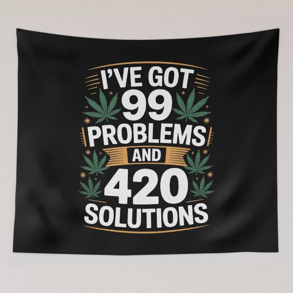 Item preview, 99 Problems 420 Solutions Funny Weed Stoner Joke designed and sold by Say It With Ink.