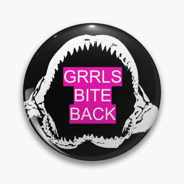 Item preview, "GRRLS BITE BACK" shark designed and sold by madebyAnnie0.
