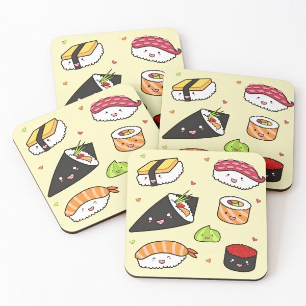 Item preview, Sushi Rolls - Kawaii Sushi Rolls, Japanese Food Cartoon, Adorable Anime Style Sushi Design designed and sold by trendieprints.
