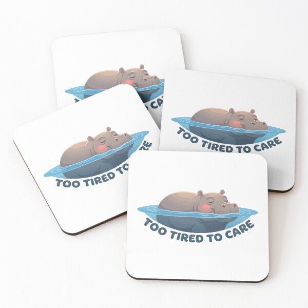 Item preview, Too Tired To Care Sleeping Hippopotamus designed and sold by Petzzz.