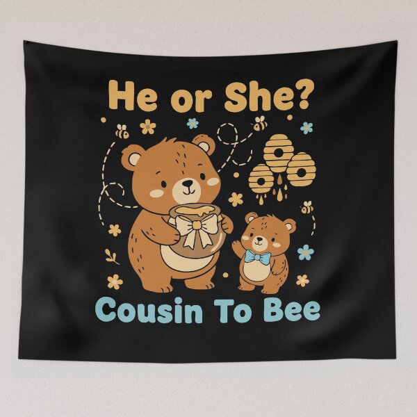 Item preview, Gender Reveal He Or She Cousin To Bee Baby Shower designed and sold by LuminOrb.