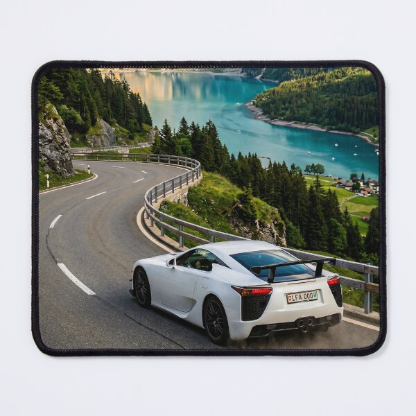 Item preview, Exotic car driving above turquoise lake designed and sold by RevUpDesign.