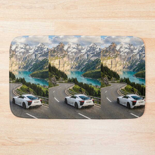 Item preview, Exotic car driving above turquoise lake designed and sold by RevUpDesign.