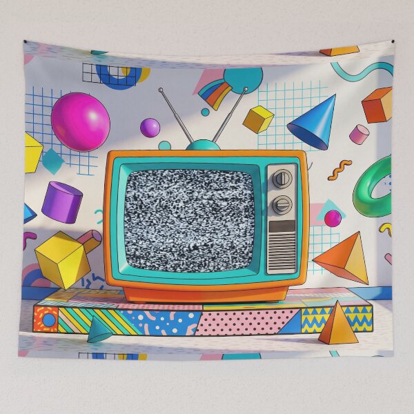 Item preview, Colorful Retro TV with Geometric Chaos designed and sold by AnnArtshock.