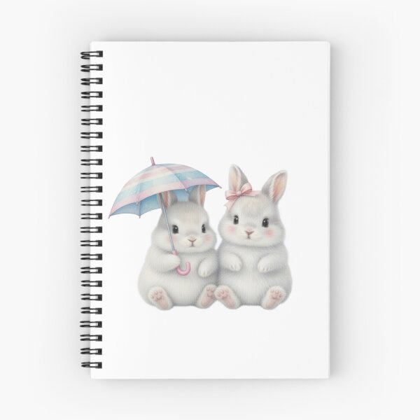 Item preview, Sweet Bunnies Under Pastel Umbrella – Rainy Day Magic Art designed and sold by lovelistivkaa.