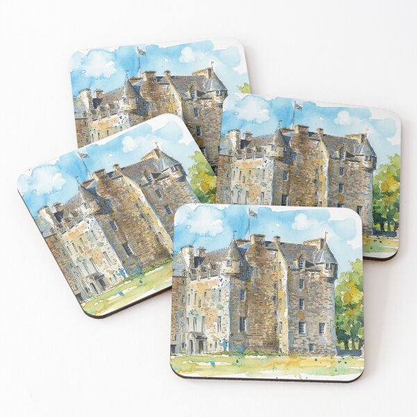 Item preview, Watercolour illustration of Castle Menzies near Aberfeldy, Scotland designed and sold by davidelder.