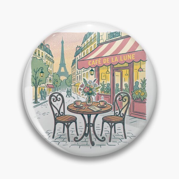 Item preview, Paris Romantic Café Risograph Print Coffee Eiffel Tower Dreamy T-Shirt designed and sold by Egyptian king ⭐⭐⭐⭐⭐.