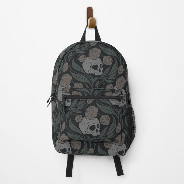 Item preview, Floral Skull grey tone pattern designed and sold by Guided by Light Art.