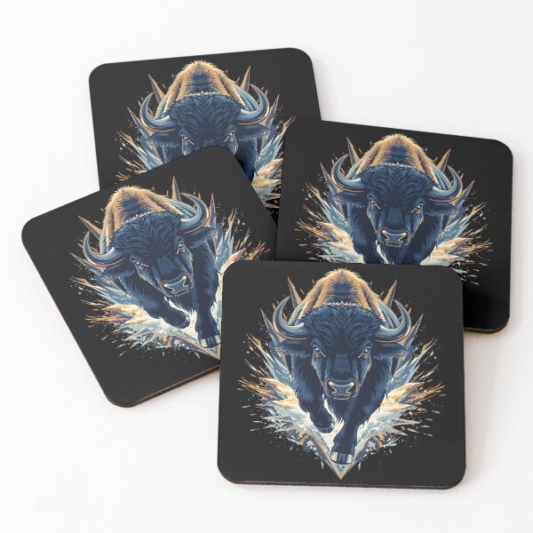 Item preview, Ice Fury Buffalo – Frozen Beast Sports Style Design designed and sold by Kavya Art.