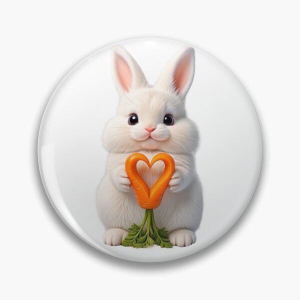 Item preview, Cute Bunny with Carrot Heart – Healthy Love Rabbit Art designed and sold by lovelistivkaa.