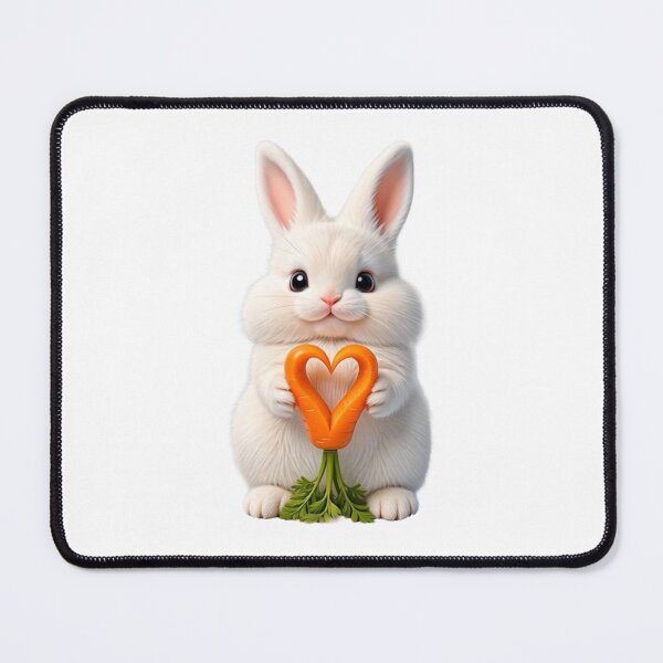 Item preview, Cute Bunny with Carrot Heart – Healthy Love Rabbit Art designed and sold by lovelistivkaa.