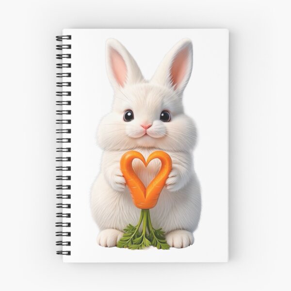 Item preview, Cute Bunny with Carrot Heart – Healthy Love Rabbit Art designed and sold by lovelistivkaa.