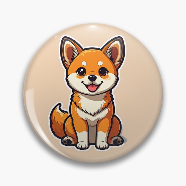 Item preview, Cute Shiba Inu Puppy Sticker | Kawaii Cartoon Fox Dog | Smiling Japanese Dog Art designed and sold by PuffyInk.