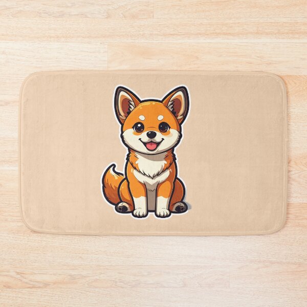 Item preview, Cute Shiba Inu Puppy Sticker | Kawaii Cartoon Fox Dog | Smiling Japanese Dog Art designed and sold by PuffyInk.