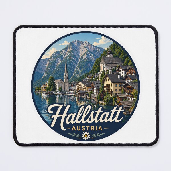 Item preview, Hallstatt Austria Travel Sticker Vintage Lake Village Alpine Design designed and sold by pod24.