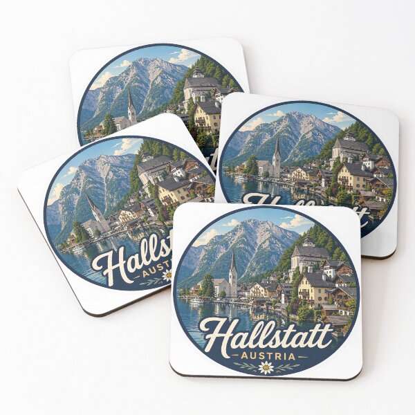 Item preview, Hallstatt Austria Travel Sticker Vintage Lake Village Alpine Design designed and sold by pod24.