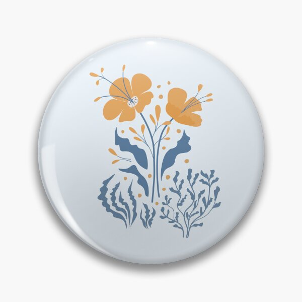 Item preview, Indigo & Tangerine Blooms designed and sold by Kozee.