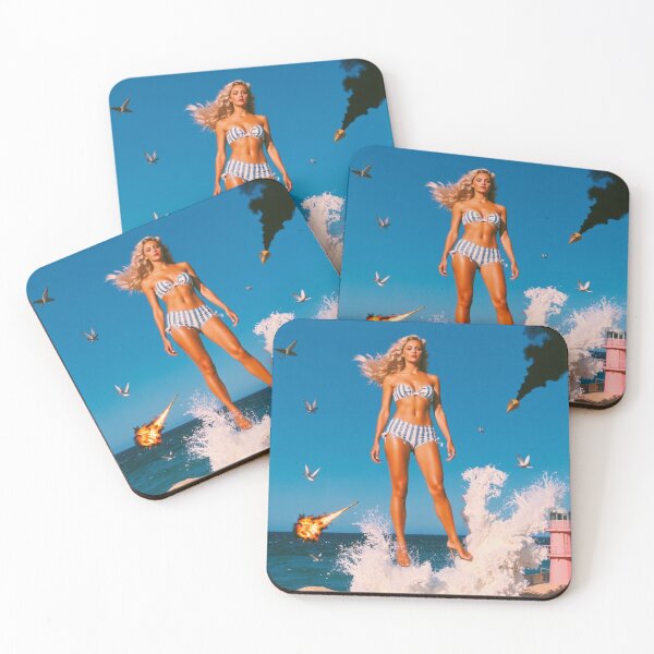 Item preview, Attack of the Giant Beach Pin-Up - Retro Sci-Fi B-Movie Surreal Art designed and sold by MissSaylor.