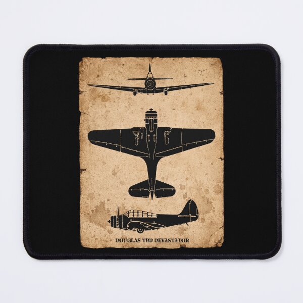 Item preview, TBD Devastator Torpedo Bomber Vintage WW2 Plane Silhouettes designed and sold by MilitaryMart.