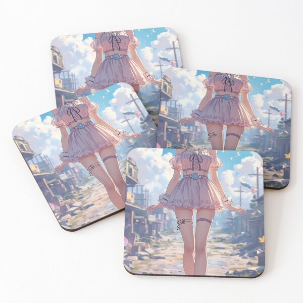 Item preview, Anime Girl Dreamy Post Apocalyptic Pastel Art designed and sold by CUpToDate.