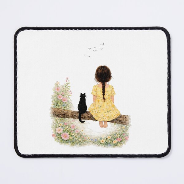 Item preview, Girl and Black Cat on Branch designed and sold by Liededrom..