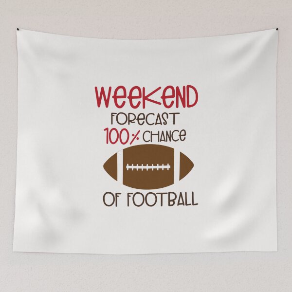 Item preview, Weekend Forecast 100% Chance of Football – Funny Game Day Shirt designed and sold by IdentityThread.
