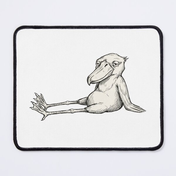 Item preview, Funny Shoebill Stork Relatable Tired Mood Minimalist Ink Sketch designed and sold by Outlaw Ink.