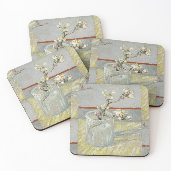 Item preview, Sprig of Flowering Almond in a Glass by Vincent van Gogh: Post Impressionist Print designed and sold by artofuniverse.