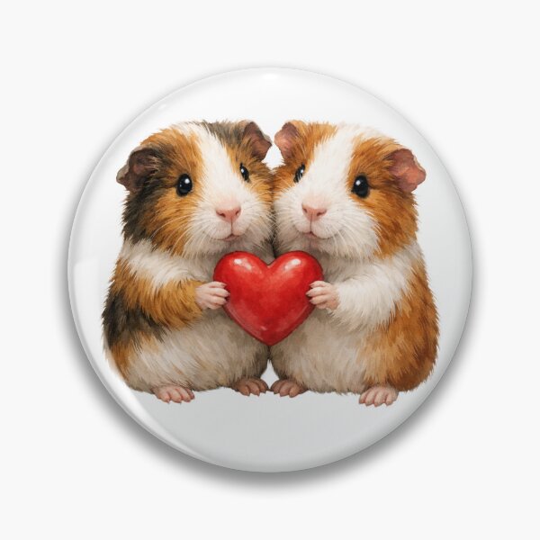 Item preview, Two Cute Guinea Pigs Holding a Heart – Watercolor Animal Love Art designed and sold by lovelistivkaa.