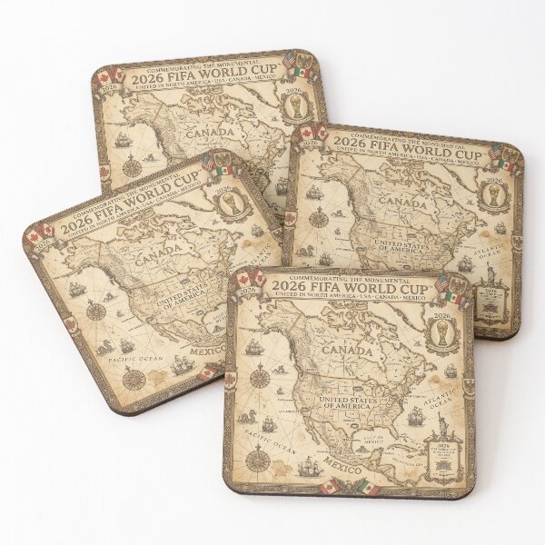 Item preview, Soccer Host Map North America Vintage Cartography designed and sold by ryanguas.