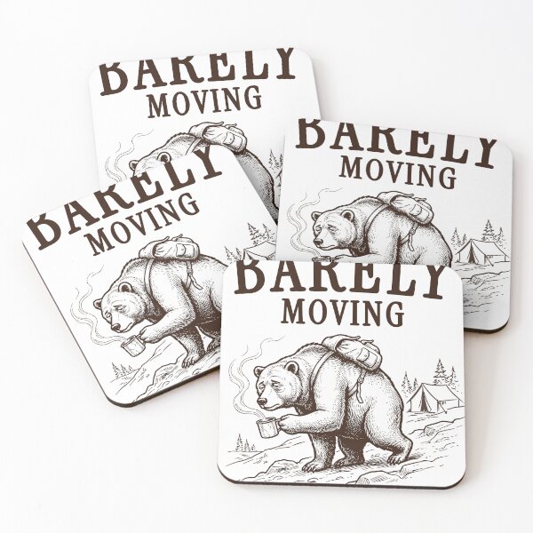 Item preview, Bear Tired Camping Design, Morning Coffee Illustration designed and sold by TeeVerse27.