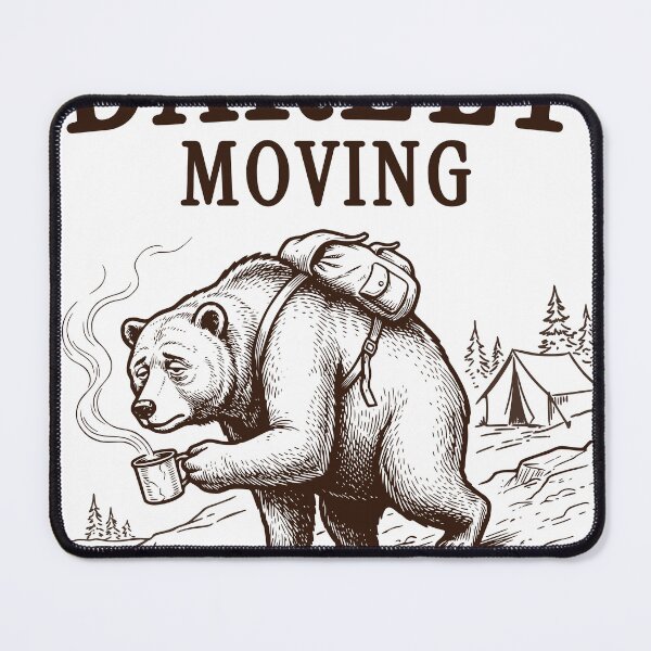 Item preview, Bear Tired Camping Design, Morning Coffee Illustration designed and sold by TeeVerse27.