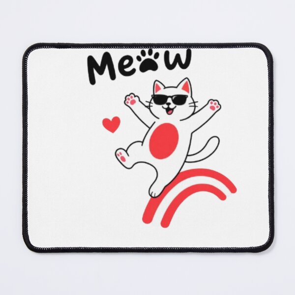 Item preview, Cute Cool Cat With Sunglasses Jumping Meow Funny Cat Sticker Cartoon Cat Design designed and sold by IconicDesignsXd.