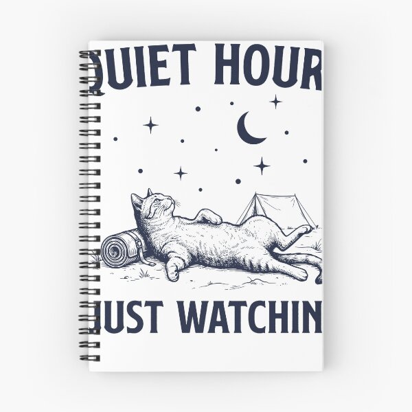 Item preview, Cat Calm Camping Design, Quiet Night Illustration designed and sold by TeeVerse27.