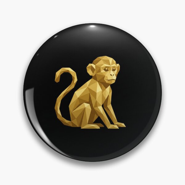 Item preview, Geometric Golden Monkey – Low Poly Ape Sticker for Modern Art Lovers designed and sold by bsbd-action.