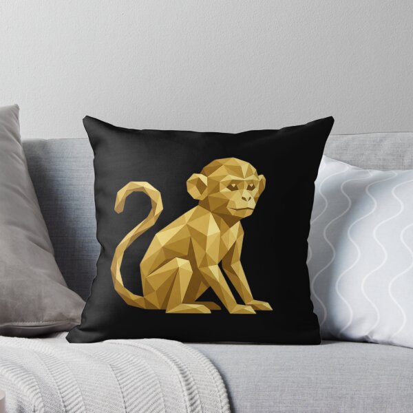 Item preview, Geometric Golden Monkey – Low Poly Ape Sticker for Modern Art Lovers designed and sold by bsbd-action.