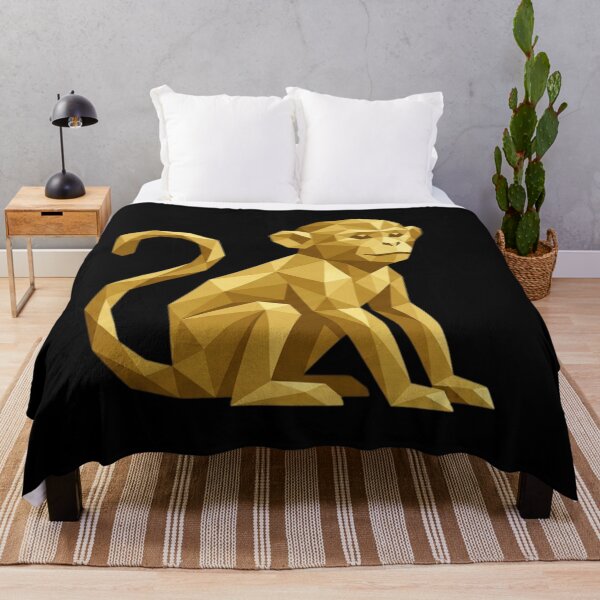 Item preview, Geometric Golden Monkey – Low Poly Ape Sticker for Modern Art Lovers designed and sold by bsbd-action.